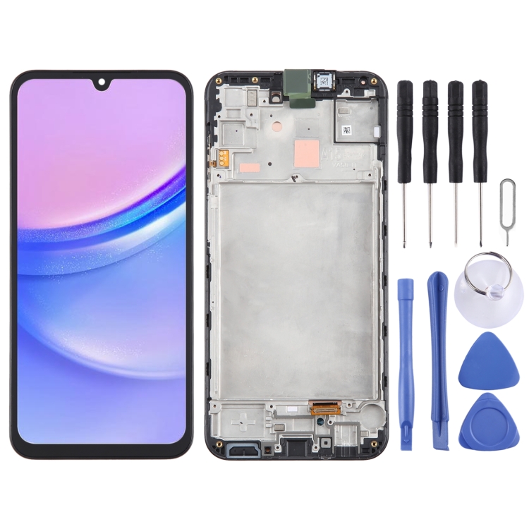 Samsung Galaxy A15 A155F, A15 5G A156B Display And Digitizer With Frame Black Service Pack