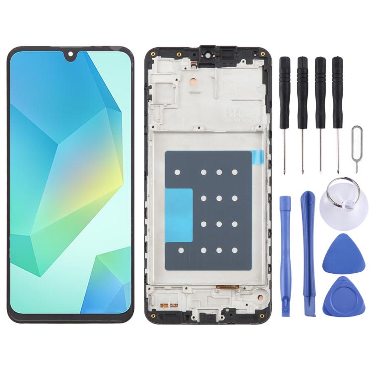 Samsung Galaxy A16 5G A166B Display And Digitizer With Frame Black Service Pack