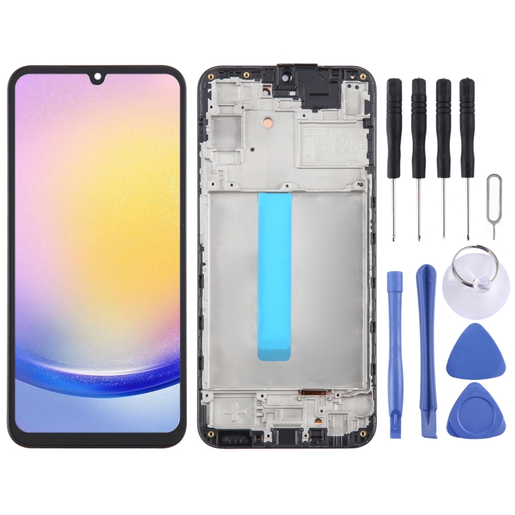 Samsung Galaxy A25 A256B Display And Digitizer With Frame Black Service Pack
